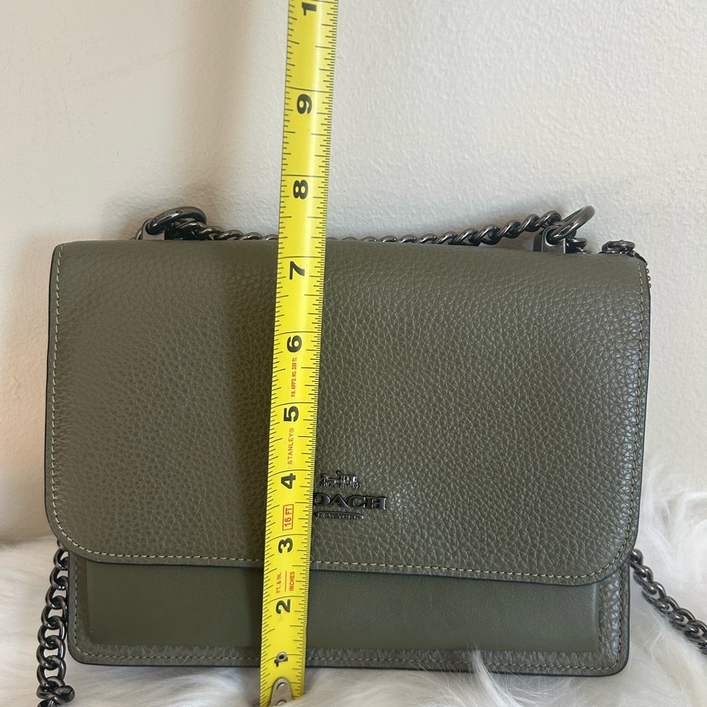 Coach Klare Olive Green Pebbled Leather Crossbody Bag Good - Picture 9 of 9
